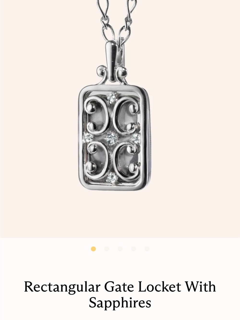 MONICA RICH KOSANN STERLING SILVER GATE LOCKET W/ SAPPHIRE- PENDANT ONLY - Picture 10 of 10